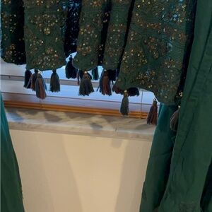 Sequinze Green ghaghara  dress with embroidery